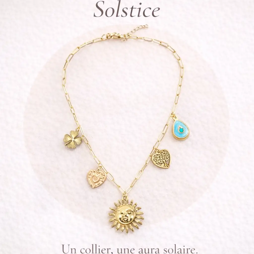 Collier Solstice – Acier inoxydable doré