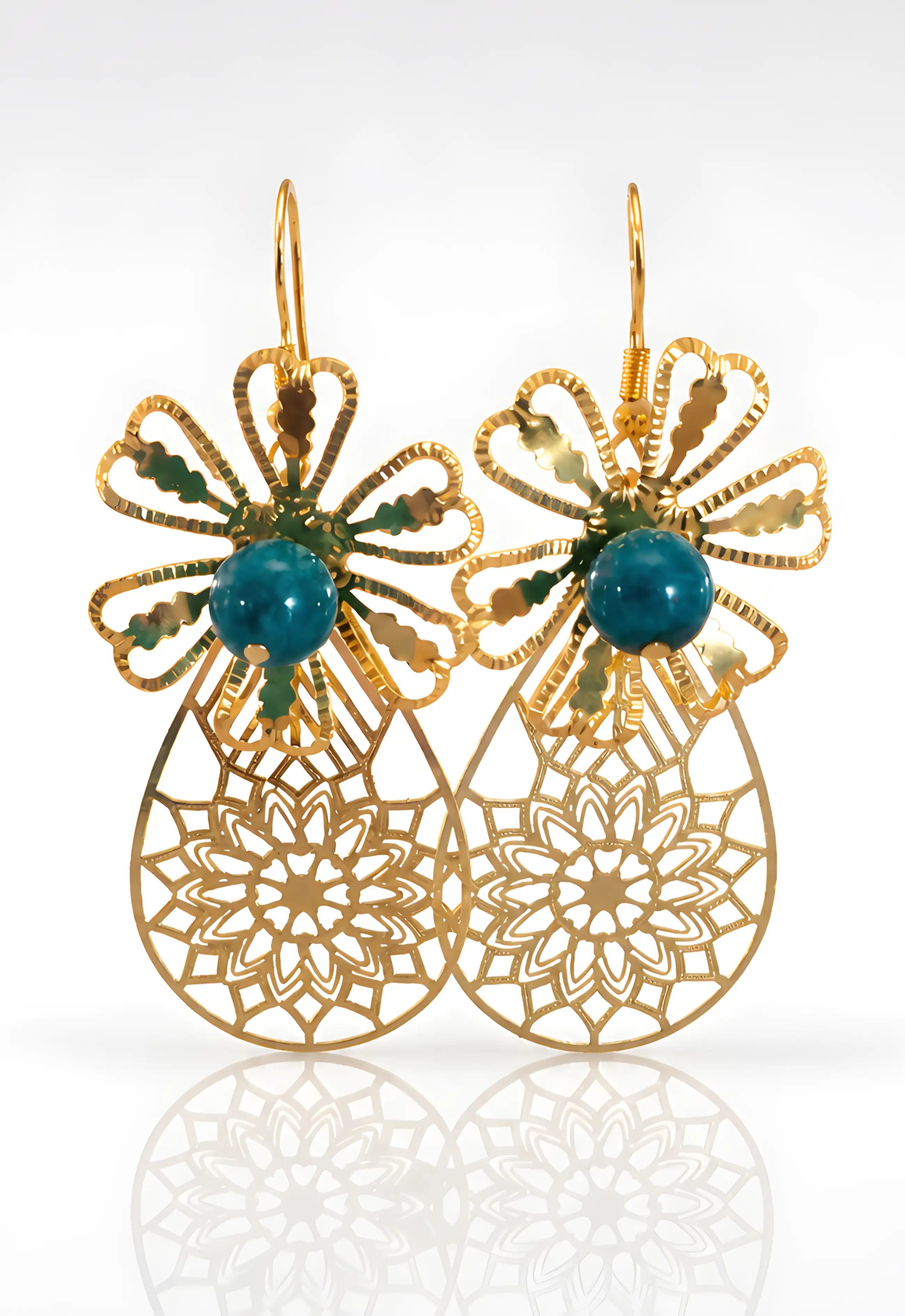 Boucles d'oreilles Elora – Acier inoxydable & apatite naturelle ✨