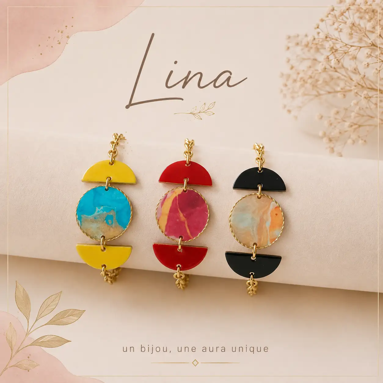 Bracelets collection Lina | Bracelets artisanaux en acier inoxydable | Modèles uniques